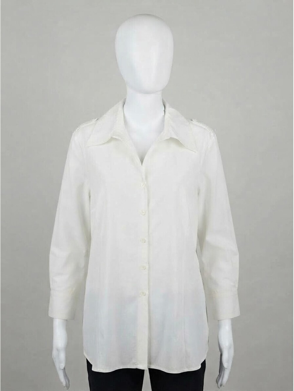 Como Woman White Long Sleeve Button-Up Blouse Size 1X